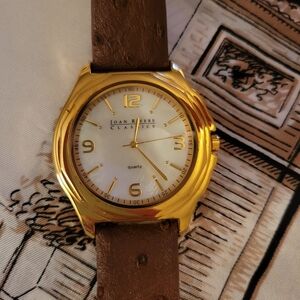 Joan Rivers Classics Gold Tone & Mother Of Pearl Watch